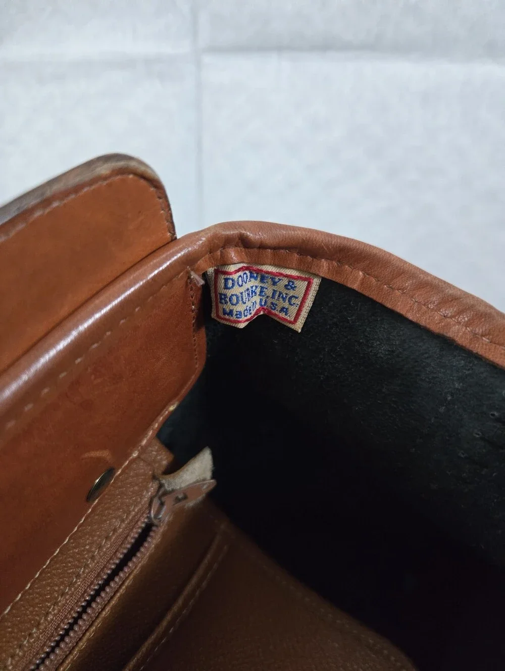 Dooney & Bourke Black and Brown Leather Doctor Satchel
